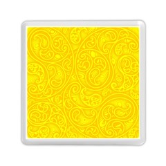 Bright Yellow Gold Paisley Pattern Memory Card Reader (square) by SpinnyChairDesigns