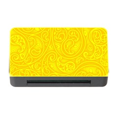 Bright Yellow Gold Paisley Pattern Memory Card Reader With Cf by SpinnyChairDesigns