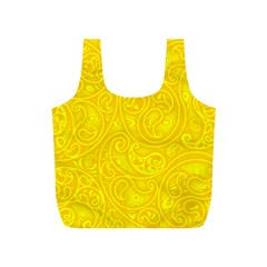 Bright Yellow Gold Paisley Pattern Full Print Recycle Bag (s) by SpinnyChairDesigns