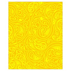 Bright Yellow Gold Paisley Pattern Drawstring Bag (small) by SpinnyChairDesigns