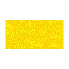 Bright Yellow Gold Paisley Pattern Yoga Headband by SpinnyChairDesigns