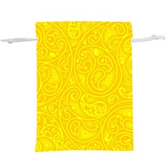 Bright Yellow Gold Paisley Pattern  Lightweight Drawstring Pouch (xl) by SpinnyChairDesigns