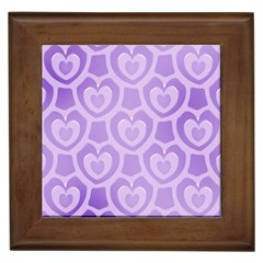 Purple Hearts Pattern Framed Tile