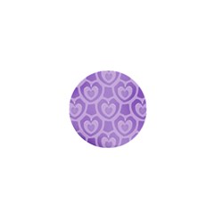 Purple Hearts Pattern 1  Mini Magnets by SpinnyChairDesigns