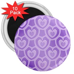 Purple Hearts Pattern 3  Magnets (10 Pack)  by SpinnyChairDesigns