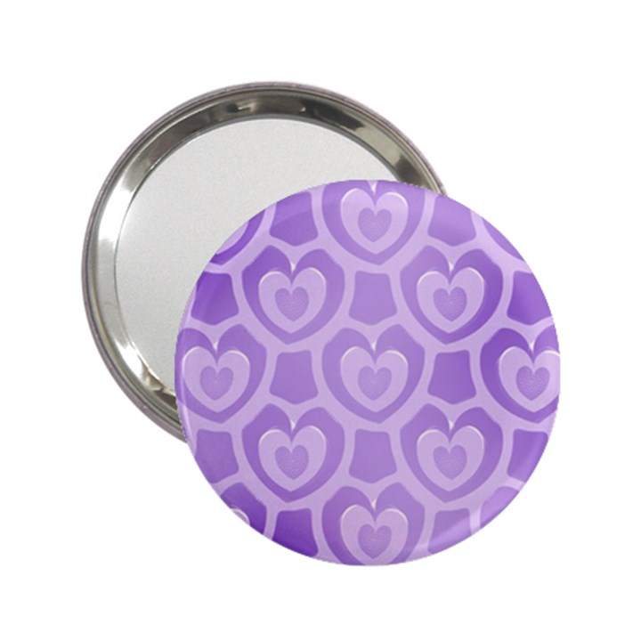 Purple Hearts Pattern 2.25  Handbag Mirrors