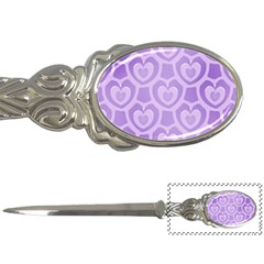 Purple Hearts Pattern Letter Opener by SpinnyChairDesigns