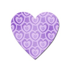 Purple Hearts Pattern Heart Magnet