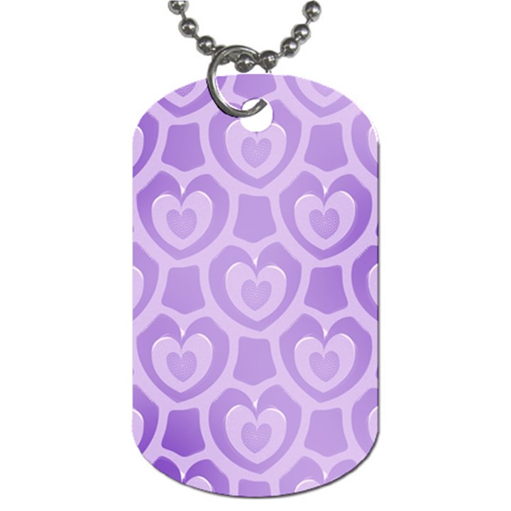 Purple Hearts Pattern Dog Tag (Two Sides)