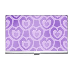 Purple Hearts Pattern Business Card Holder by SpinnyChairDesigns