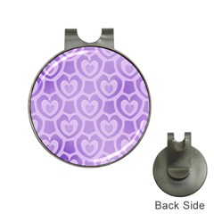 Purple Hearts Pattern Hat Clips with Golf Markers