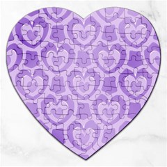 Purple Hearts Pattern Jigsaw Puzzle (Heart)