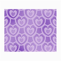 Purple Hearts Pattern Small Glasses Cloth by SpinnyChairDesigns