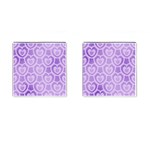 Purple Hearts Pattern Cufflinks (Square) Front(Pair)