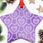 Purple Hearts Pattern Star Ornament (Two Sides) Front