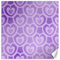 Purple Hearts Pattern Canvas 12  X 12  by SpinnyChairDesigns