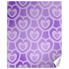 Purple Hearts Pattern Canvas 16  x 20 