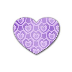 Purple Hearts Pattern Heart Coaster (4 pack) 