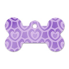 Purple Hearts Pattern Dog Tag Bone (One Side)