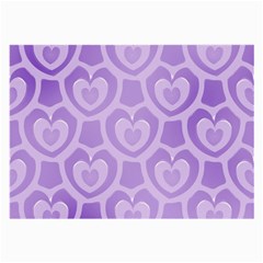 Purple Hearts Pattern Large Glasses Cloth (2 Sides) by SpinnyChairDesigns