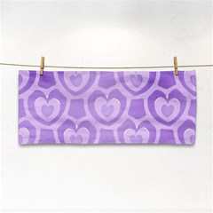 Purple Hearts Pattern Hand Towel