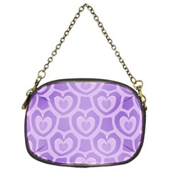 Purple Hearts Pattern Chain Purse (one Side) by SpinnyChairDesigns