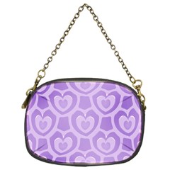 Purple Hearts Pattern Chain Purse (two Sides) by SpinnyChairDesigns