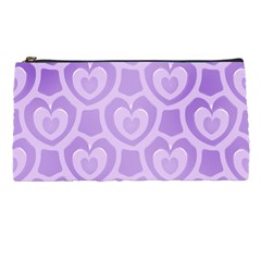 Purple Hearts Pattern Pencil Case by SpinnyChairDesigns