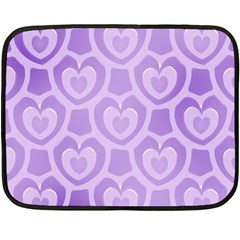 Purple Hearts Pattern Double Sided Fleece Blanket (mini)  by SpinnyChairDesigns