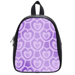 Purple Hearts Pattern School Bag (Small)