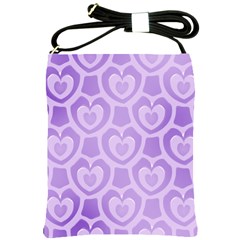 Purple Hearts Pattern Shoulder Sling Bag by SpinnyChairDesigns