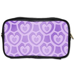 Purple Hearts Pattern Toiletries Bag (One Side)