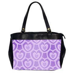 Purple Hearts Pattern Oversize Office Handbag (2 Sides)