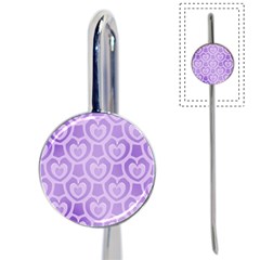 Purple Hearts Pattern Book Mark by SpinnyChairDesigns