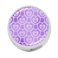 Purple Hearts Pattern 4-Port USB Hub (One Side)