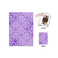 Purple Hearts Pattern Playing Cards Single Design (mini) by SpinnyChairDesigns