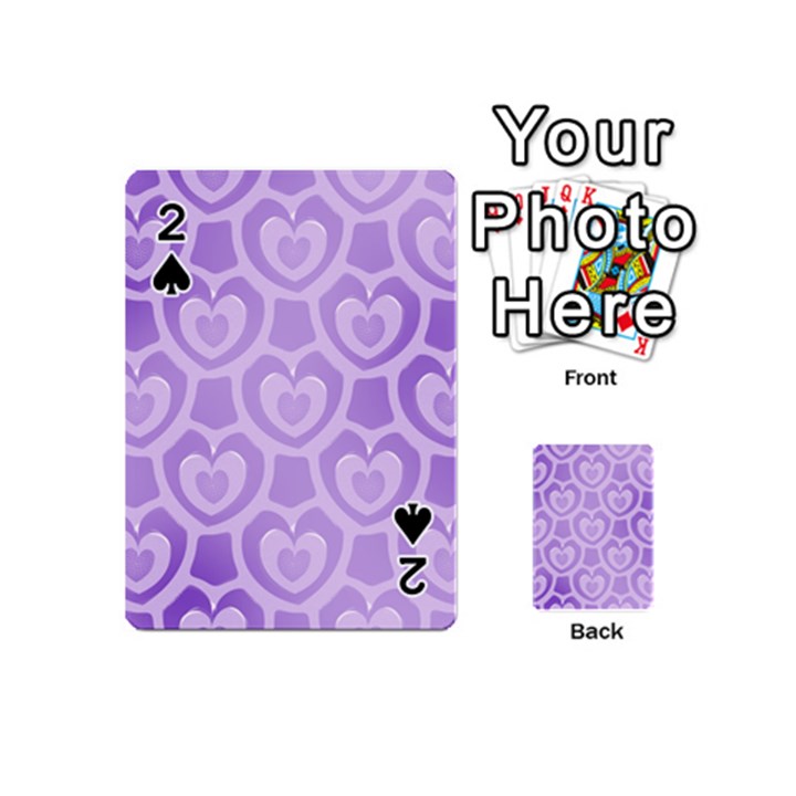 Purple Hearts Pattern Playing Cards 54 Designs (Mini)