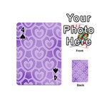 Purple Hearts Pattern Playing Cards 54 Designs (Mini) Front - Spade4