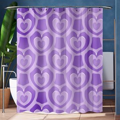 Purple Hearts Pattern Shower Curtain 60  x 72  (Medium) 