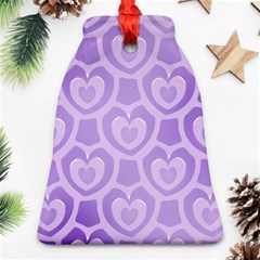 Purple Hearts Pattern Ornament (bell) by SpinnyChairDesigns