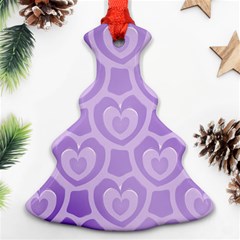 Purple Hearts Pattern Christmas Tree Ornament (Two Sides)