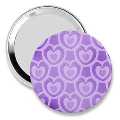 Purple Hearts Pattern 3  Handbag Mirrors by SpinnyChairDesigns