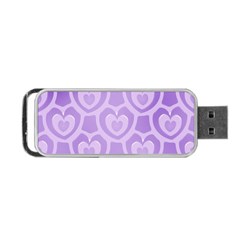 Purple Hearts Pattern Portable USB Flash (One Side)