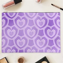 Purple Hearts Pattern Cosmetic Bag (XXL)