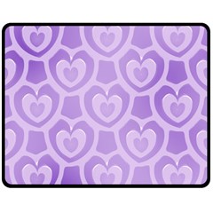 Purple Hearts Pattern Double Sided Fleece Blanket (Medium) 