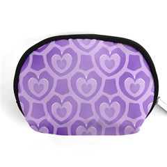 Purple Hearts Pattern Accessory Pouch (medium) by SpinnyChairDesigns