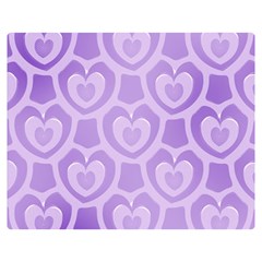 Purple Hearts Pattern Double Sided Flano Blanket (Medium) 