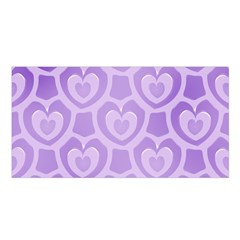 Purple Hearts Pattern Satin Shawl by SpinnyChairDesigns