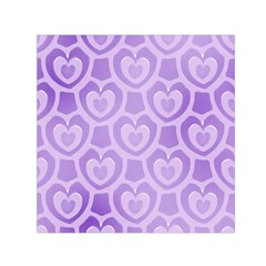 Purple Hearts Pattern Small Satin Scarf (square) by SpinnyChairDesigns