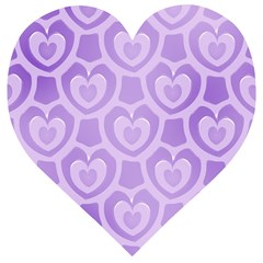 Purple Hearts Pattern Wooden Puzzle Heart by SpinnyChairDesigns